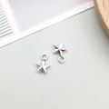 Pendentifs en forme d'étoile argentée avec anneaux fermés pour création de bijoux - Étoile Argent Antique 8*11mm (5082)