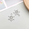 Paire de breloques gouvernail argent antique pour accessoires de bijoux nautiques - Gouvernail Argent Antique 15*20mm (5581)