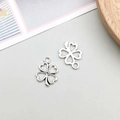 Pendentifs trèfle en cœurs évidés argentés pour colliers et bracelets DIY - Trèfle Évidé Argent Antique 17*12mm (6943)