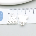 Antique silver 'I LOVE DOGS' alloy heart pendant charm for DIY jewelry making - Bright Silver Dogs Letter (20551)