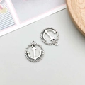 Lot de deux pendentifs ancre en argent antique avec bordure corde pour bijoux DIY - Ancre Argent Antique 18*15mm (7047)