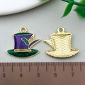 Pendentif chapeau de carnaval à paillettes violet et vert pour bracelets et colliers DIY - Chapeau Violet (22056)