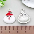 Detail of colorful Santa Claus alloy charms with size reference on a scale - Santa Claus (21859) / 1 Piece (16x20mm) / White