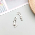 Paire de breloques sirène en argent antique pour bracelets DIY avec écailles - Sirène Argent Antique 9*20mm (8213)