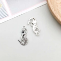Pendentifs sirène en argent poli avec détails d'écailles pour création de bijoux DIY - Sirène Argent Antique 11*23mm (8756)