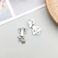 Pendentifs grenouille en alliage d'argent avec textures pour la création de bijoux DIY - Grenouille Argent Antique 12*12mm (B307)