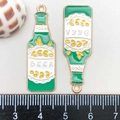 Détails des pendentifs bouteille de bière en émail vert avec échelle de mesure bijoux - Bouteille de Bière en Émail Vert