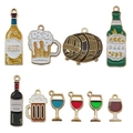 Colorful enamel alloy wine and beer charms for DIY bracelets and necklaces jewelry making - Alcohol Culture Series Mixed Color Set