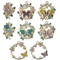 Colorful enamel butterfly and floral alloy charms with rhinestones for DIY jewelry making - Mixed Enamel Rhinestone Butterfly Series (SN968)