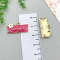 Western cowboy style pink cowgirl enamel charm with gold backing for DIY jewelry - Pink Letter Tag (19726)