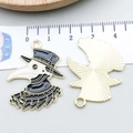 Detailed view of black and white enamel plague doctor pendant for DIY jewelry - Black Enamel Raven Doctor (16644)