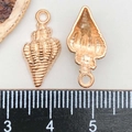 Rose gold seashell charms for DIY jewelry making shown with size measurement - Conch Pendant (16228) / 8*18MM