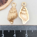 Detailed KC gold ocean shell charm pendants with scale ruler for size reference - Conch Pendant (18305) / 9*19mm