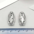 Vintage silver alloy Our Lady of Guadalupe charms for DIY jewelry making - Relief Virgin Mary Spacer Bead (14712)