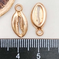 Rose gold shell charms set for DIY jewelry with detailed texture and hanging holes - Shell Pendant (18311) / 8*17MM
