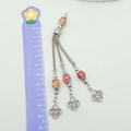 Ciondolo etnico in lega con perline arancioni e nodi celtici, lunghezza di 10 cm - Stile Nappa Con Perline Arancioni