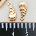 KC gold ocean charm seashell pendant for DIY jewelry making with 2cm scale detail - Shell Pendant (18317) / 7*15MM