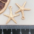 Rose gold starfish ocean charms with dotted texture and measurement reference - Starfish Pendant (18318) / 19*20mm