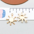 Detailed macro view of a 1.8cm golden sun-shaped alloy pendant charm for DIY jewelry - KC Gold Sun (18242)