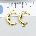 Ciondoli luna crescente oro antico in lega metallica con scala di 2,5 cm - Forma di Luna (13559)