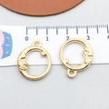 Golden crescent moon and star alloy charms for DIY jewelry making with ruler scale - KC Gold Hollow Moon (18245)