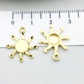 Ciondoli a sole vintage dorati in lega per gioielli fai-da-te con dettaglio misura - Forma di Sole (13569)