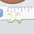 Golden alloy celestial crescent moon and star charms with ruler for DIY jewelry making - KC Gold Moon Star (18251)