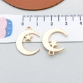 Golden moon and star alloy charms for DIY jewelry making with ruler scale reference - KC Gold Moon Star (20867)