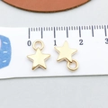 Golden five-pointed star alloy pendant charms with top rings for DIY jewelry, 10mm size - KC Gold Star (20868)