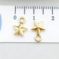 Ciondoli a stella pentagramma in lega dorata con finitura sfaccettata 3D e anello - Pentagramma (20825)