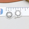 Antique silver sun pendant charms with measurement ruler for DIY jewelry making - Antique Silver Sun (8230)
