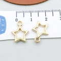 Gold star hollow pendant charms in alloy for DIY jewelry making and necklace crafts - KC Gold Hollow Star (20869)