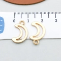 Golden crescent moon alloy charms shown on scale ruler for jewelry making size reference - KC Gold Hollow Moon (20870)