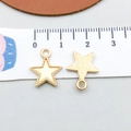 Gold plated star charm for DIY jewelry making with textured reverse side and hanging loop - KC Gold Star (20871)