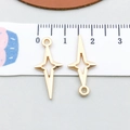 Golden hollow four-point star charms DIY jewelry pendants for necklaces or bracelets - KC Gold Four-Pointed Star (20872)