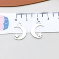Silver celestial moon and star alloy pendant charm for DIY jewelry making 15mm - Antique Silver Moon Star (8519)