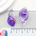 Set of two purple gradient resin seashell pendants with inner micro-landscape detail - Purple Resin Conch (18955)