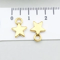 Ciondoli a stella dorati per collane fai-da-te con righello che mostra la misura 10mm - Pentagramma (20832)