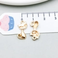 Golden cat-shaped alloy pendant charms for DIY jewelry making with 2cm height measurement - Sitting Cat Style (18331)