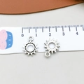 Silver alloy hollow sun pendant charm for DIY necklaces and bracelets, 1.5cm diameter - Antique Silver Sun (10941)