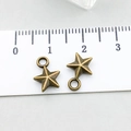 Set of two antique bronze star-shaped alloy pendants for DIY jewelry making - Antique Bronze Star (5083)