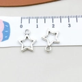 Silver alloy hollow star pendant charm for DIY jewelry making with measuring scale - Antique Silver Hollow Star (18731)