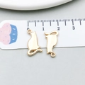 Golden alloy cat pendants for DIY jewelry with ruler showing 2cm length - Playful Cat Style (20625)