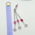 Ciondolo etnico in argento antico con perline rosse e nappe per gioielli fai da te - Stile Nappa Con Perline Viola