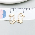 Golden cat-shaped cutout alloy charms for DIY necklaces and bracelets in pairs - Hollow Outline Cat Style (20629)