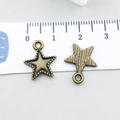 Antique bronze alloy star pendant charm jewelry component with measuring ruler scale - Antique Bronze Star (20855)