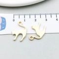 Golden cat shaped alloy pendant for DIY jewelry with ruler showing 2cm size - Elegant Cat Style (20632)
