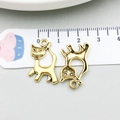 Due ciondoli a forma di gatto in lega dorata per gioielli fai-da-te da 2,3 cm - Forma di Gatto (20599)
