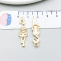 Golden alloy fox charm pendants for DIY jewelry making showing 3.5cm size measurement - Striped Cat Style (20635)