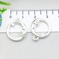 Silver alloy celestial charm with crescent moon and star motifs for DIY jewelry - Bright Silver Moon Star (20845)